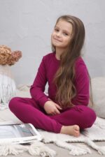 Thermoset met shirt en legging van merinowol voor school en winter
