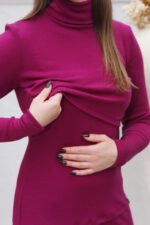 Pull d’allaitement à col roulé pour femme