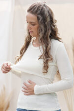 Voedingsshirt dames van merinowol in wit