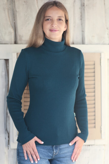 merino trui dames met hoge col