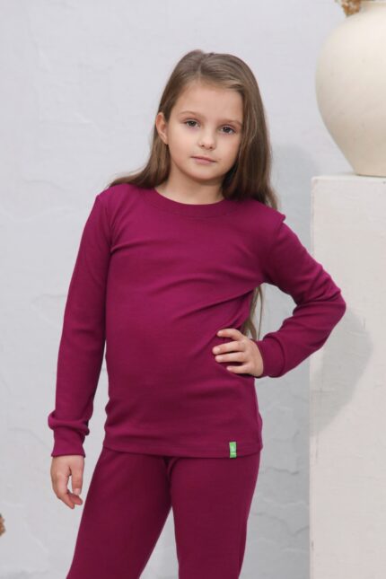Kinder Langarmshirt aus Merinowolle als Funktionsshirt für Kinder