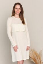 Merino-Nachthemd für Wochenbett und Stillzeit