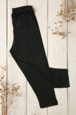 Schwarze Kinderleggings aus Leinen