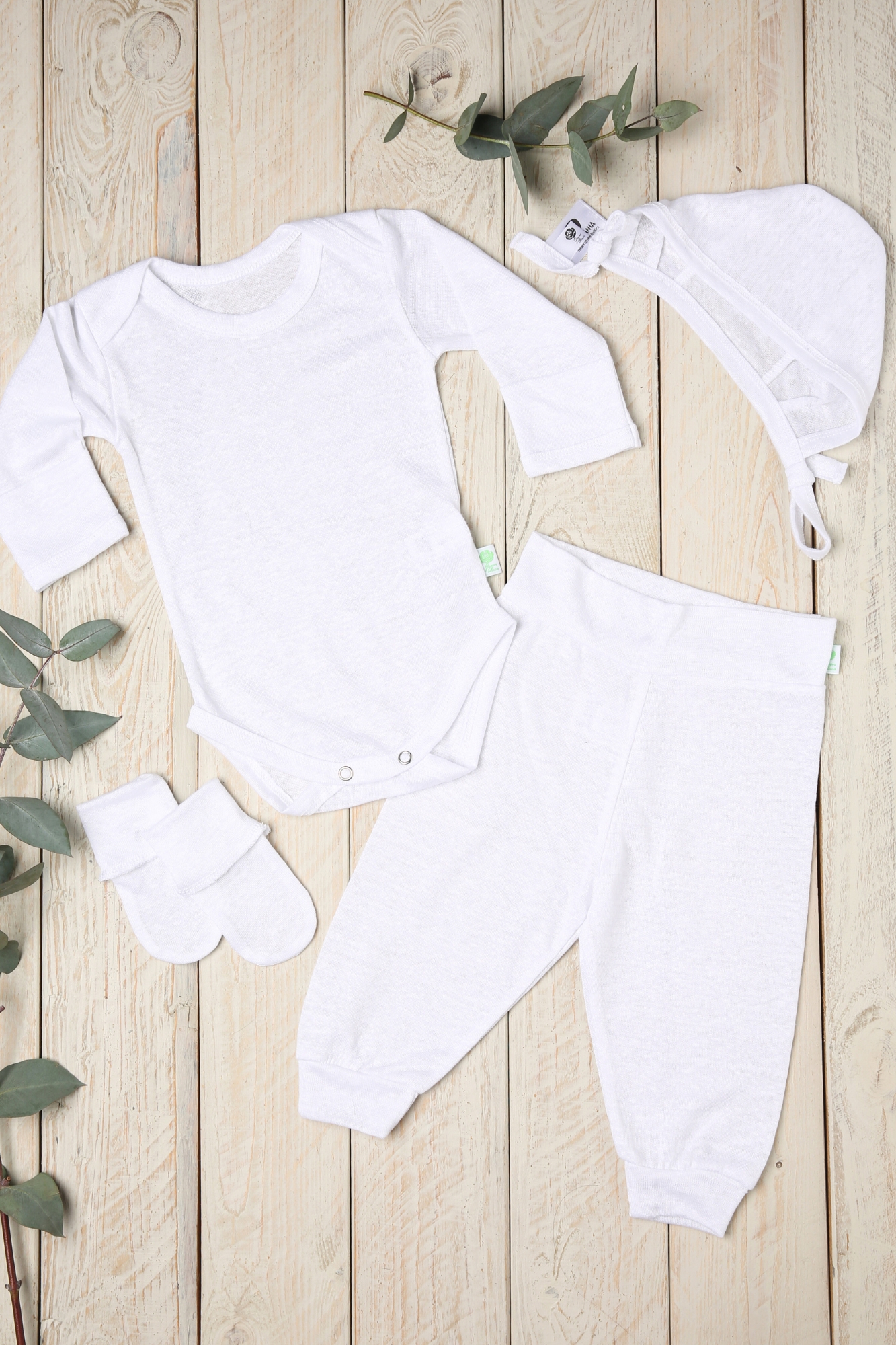 komplektukas-kudikiui-is-lino Ensemble bébé nouveau-né en jersey de lin