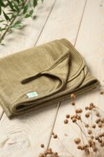 Couverture en lin vert clair pour bébé